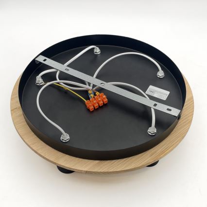 Φωτιστικό οροφής DUSTY 5xE27/15W/230V διάμετρος 34 cm δρυς/μαύρο