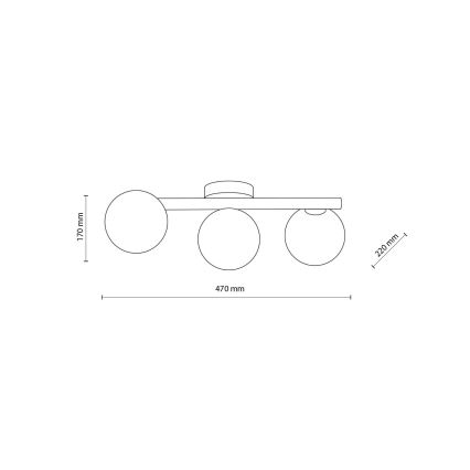 Φωτιστικό οροφής ELYON 3xG9/40W/230V, φινίρισμα πεύκου