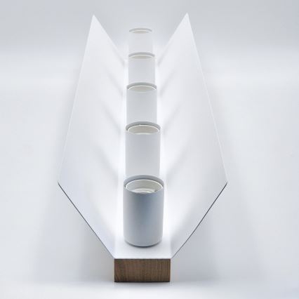 Φωτιστικό οροφής ESME 5xE27/15W/230V λευκό/δρυς