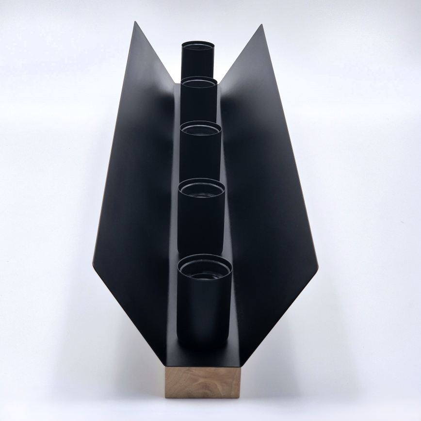 Φωτιστικό οροφής ESME 5xE27/15W/230V μαύρο/δρυς