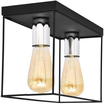 Φωτιστικό οροφής FINN 2xE27/15W/230V μαύρο/γυαλιστερό χρώμιο