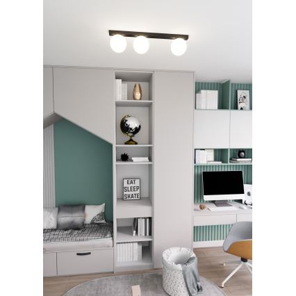 Φωτιστικό οροφής FIT 3xE14/10W/230V μαύρο/λευκό