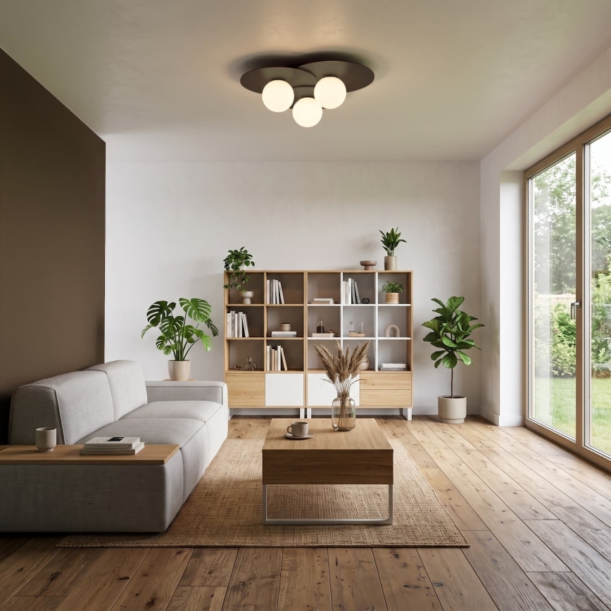 Φωτιστικό οροφής FLAT 3xE27/15W/230V 55x60 cm καφέ