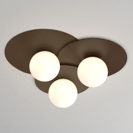Φωτιστικό οροφής FLAT 3xE27/15W/230V 55x60 cm καφέ
