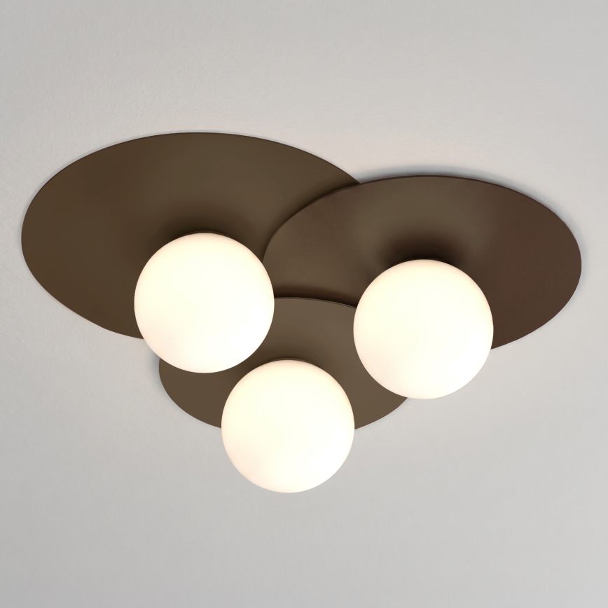 Φωτιστικό οροφής FLAT 3xE27/15W/230V 55x60 cm καφέ