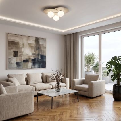 Φωτιστικό οροφής FLAT 3xE27/15W/230V 55x60 cm μπεζ