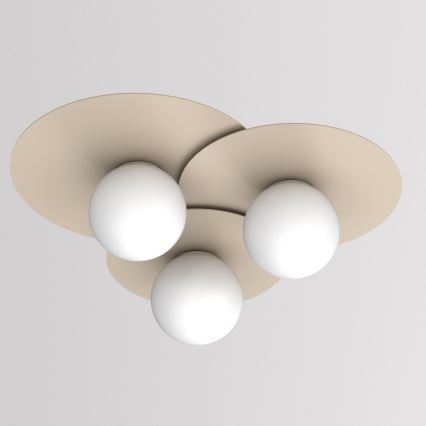 Φωτιστικό οροφής FLAT 3xE27/15W/230V 55x60 cm μπεζ