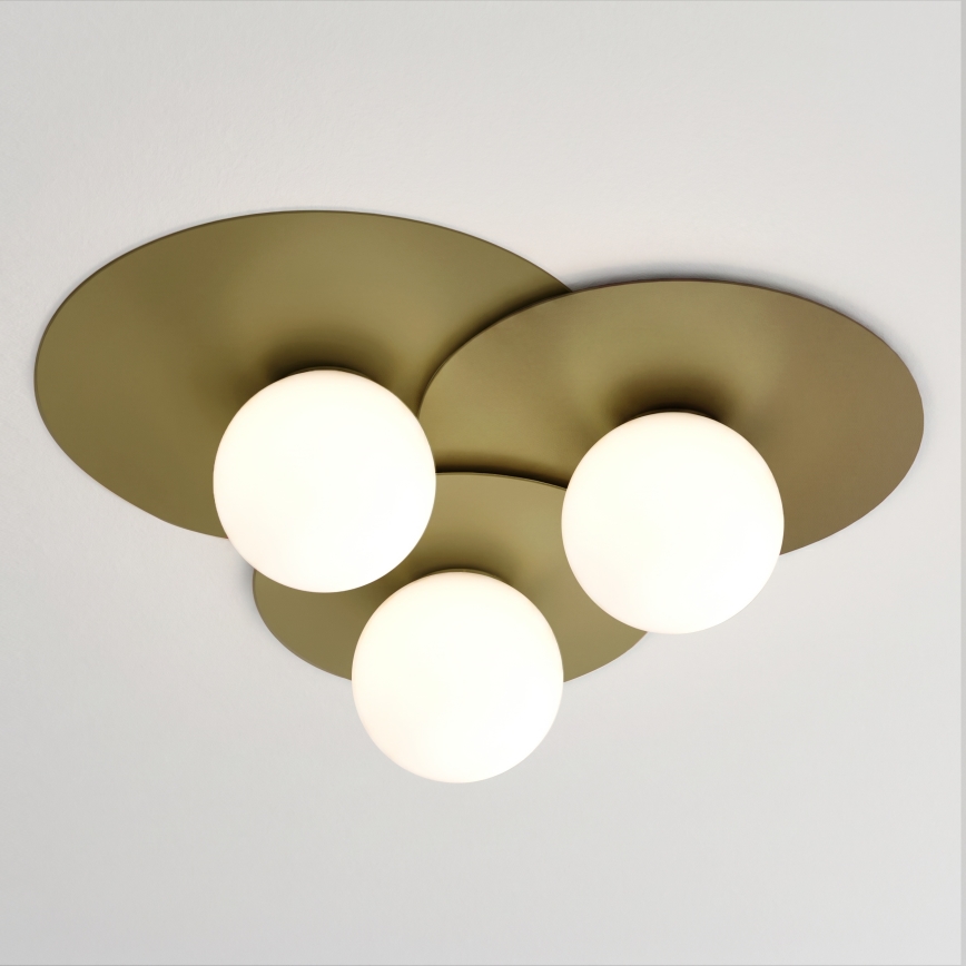 Φωτιστικό οροφής FLAT 3xE27/15W/230V 55x60 cm χρυσό