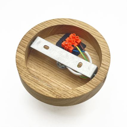 Φωτιστικό οροφής FLO WOOD 1xE27/15W/230V δρυς/διάφανο, διάμ. 22 εκ.