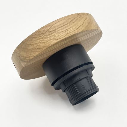 Φωτιστικό οροφής FLO WOOD 1xE27/15W/230V δρυς/διάφανο, διάμ. 22 εκ.