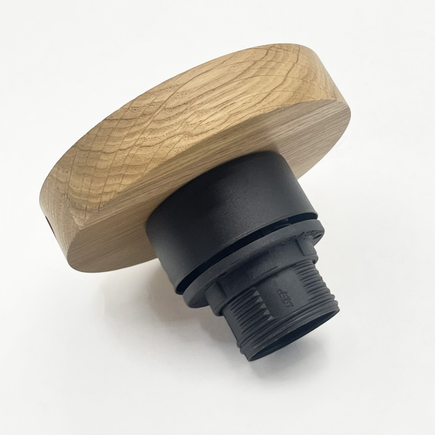 Φωτιστικό οροφής FLO WOOD 1xE27/15W/230V δρυς/διάφανο, διάμ. 22 εκ.