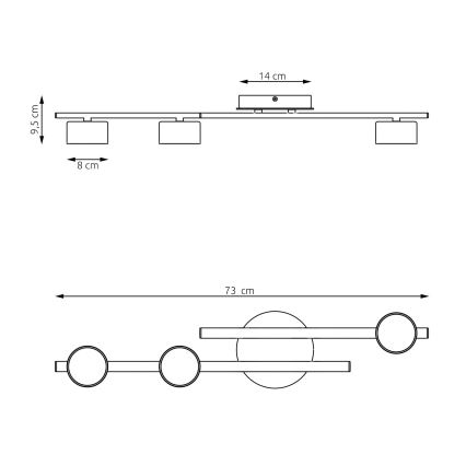 Φωτιστικό οροφής FRAGMENT 3xGX53/12W/230V μαύρο