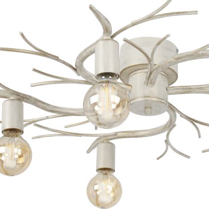 Φωτιστικό οροφής GARNISH 5xE27/15W/230V λευκό/πατίνα