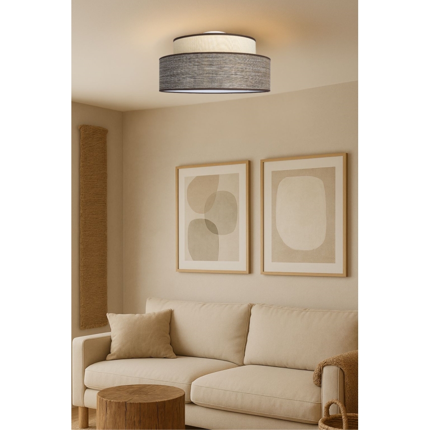 Φωτιστικό οροφής GRACE 1xE27/60W/230V διάμετρος 40 cm κρεμ/καφέ