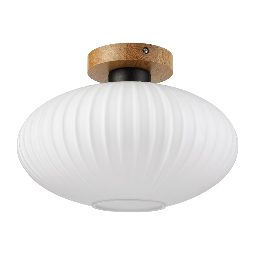 Φωτιστικό οροφής HARMA WOOD 1xE27/15W/230V, από δρυ και λευκό, διάμ. 30 εκ.