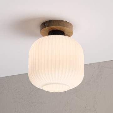 Φωτιστικό οροφής HARMA WOOD 1xE27/15W/230V δρυς/λευκό Ø 20 εκ.