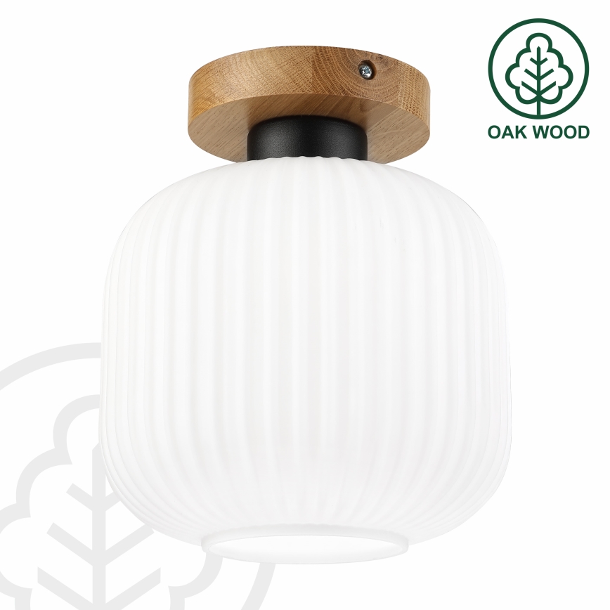 Φωτιστικό οροφής HARMA WOOD 1xE27/15W/230V δρυς/λευκό Ø 20 εκ.