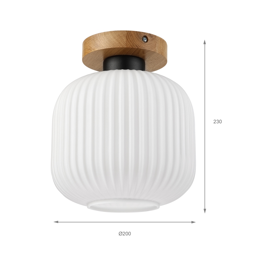 Φωτιστικό οροφής HARMA WOOD 1xE27/15W/230V δρυς/λευκό Ø 20 εκ.