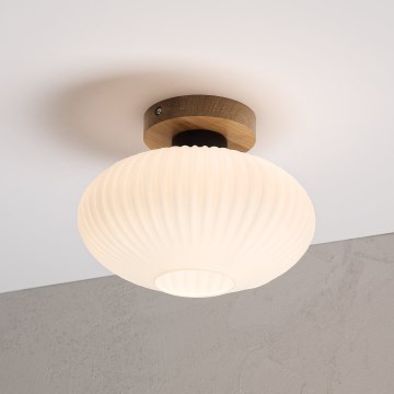 Φωτιστικό οροφής HARMA WOOD 1xE27/15W/230V δρυς/λευκό Ø 25 εκ.