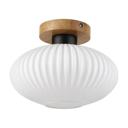 Φωτιστικό οροφής HARMA WOOD 1xE27/15W/230V δρυς/λευκό Ø 25 εκ.