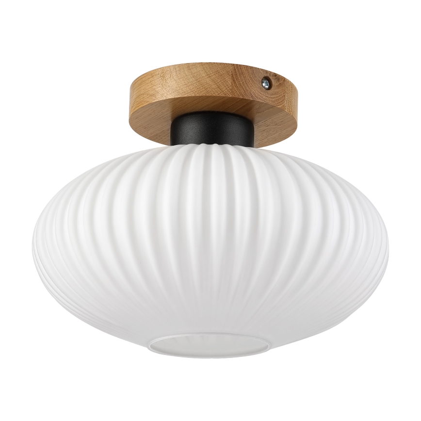 Φωτιστικό οροφής HARMA WOOD 1xE27/15W/230V δρυς/λευκό Ø 25 εκ.