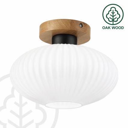 Φωτιστικό οροφής HARMA WOOD 1xE27/15W/230V δρυς/λευκό Ø 25 εκ.