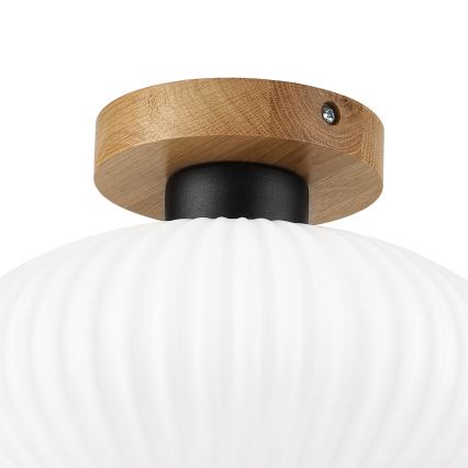 Φωτιστικό οροφής HARMA WOOD 1xE27/15W/230V δρυς/λευκό Ø 25 εκ.