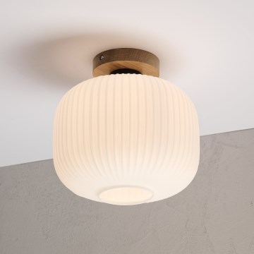 Φωτιστικό οροφής HARMA WOOD 1xE27/15W/230V δρυς/λευκό Ø 25 εκ.