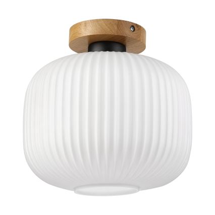 Φωτιστικό οροφής HARMA WOOD 1xE27/15W/230V δρυς/λευκό Ø 25 εκ.