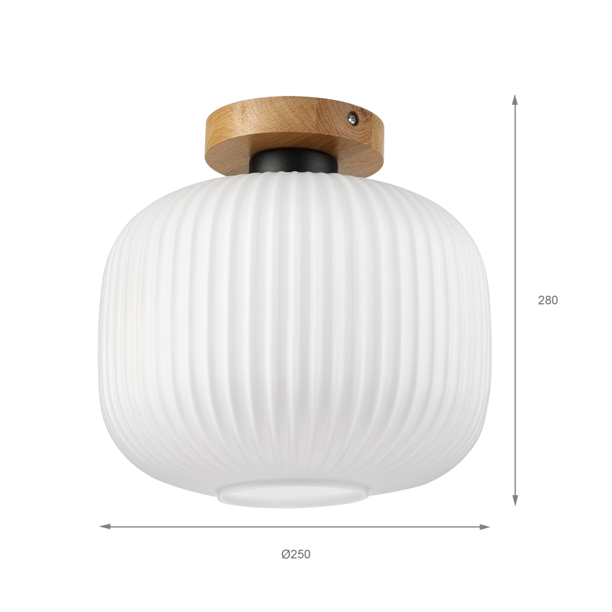 Φωτιστικό οροφής HARMA WOOD 1xE27/15W/230V δρυς/λευκό Ø 25 εκ.