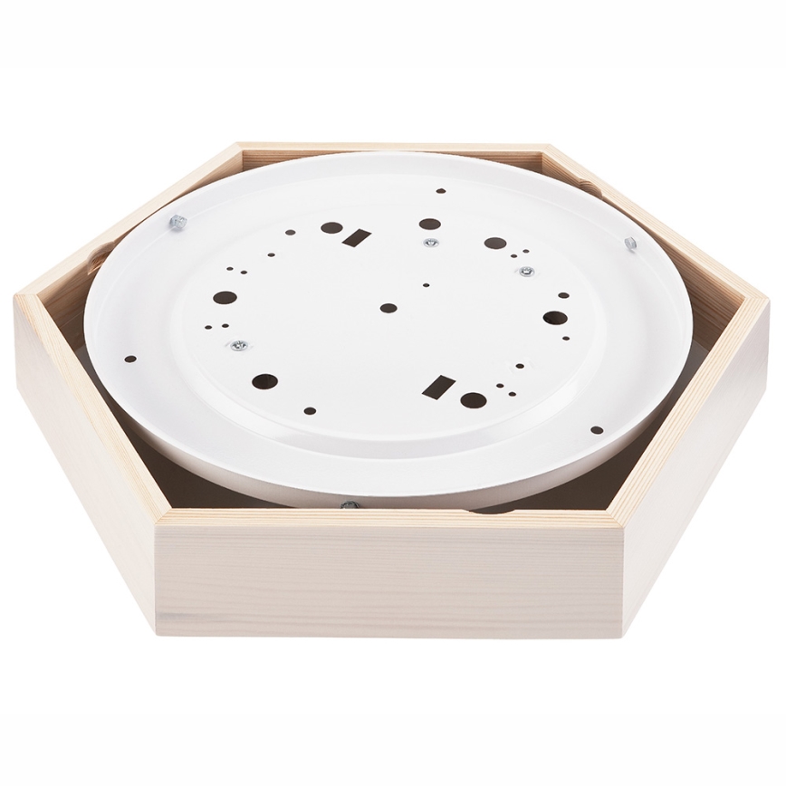 Φωτιστικό οροφής HEX 2xE27/60W/230V δ. 43 cm πεύκο λευκό