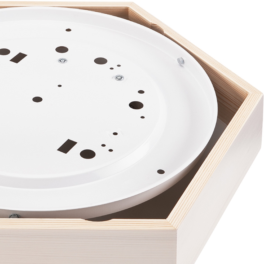 Φωτιστικό οροφής HEX 2xE27/60W/230V δ. 43 cm πεύκο λευκό