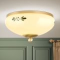Φωτιστικό οροφής LANDHAUS 1xE27/60W/230V Ø 21 cm μπρούτζινο/μπεζ/πράσινο