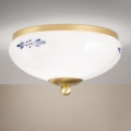 Φωτιστικό οροφής LANDHAUS 1xE27/60W/230V Ø 21 cm ορείχαλκο/λευκό/μπλε
