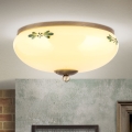 Φωτιστικό οροφής LANDHAUS 2xE27/60W/230V Ø 28 εκ. μπρονζέ/μπεζ/πράσινο