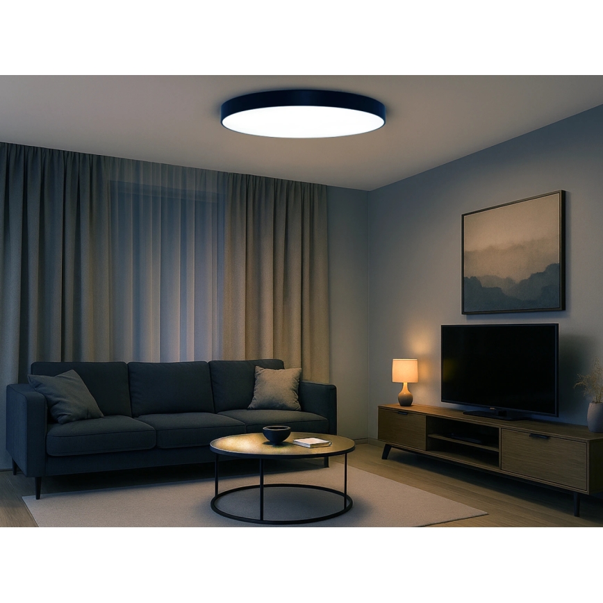 Φωτιστικό οροφής LED 200W/230V 3000/4000/6500K διάμ. 100 cm μαύρο