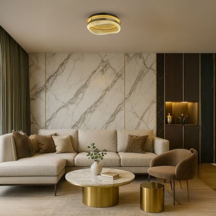 Φωτιστικό οροφής LED/36W/230V διάμ. 43 cm χρυσό