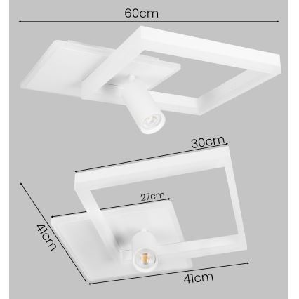 Φωτιστικό οροφής LED/38W/230V + 1xGU10/30W λευκό