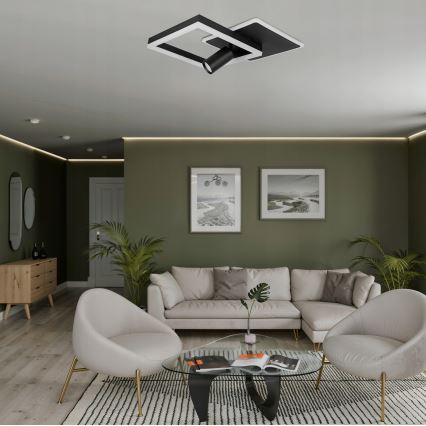 Φωτιστικό οροφής LED/38W/230V + 1xGU10/30W μαύρο