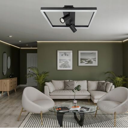 Φωτιστικό οροφής LED/38W/230V + 2xGU10/30W μαύρο