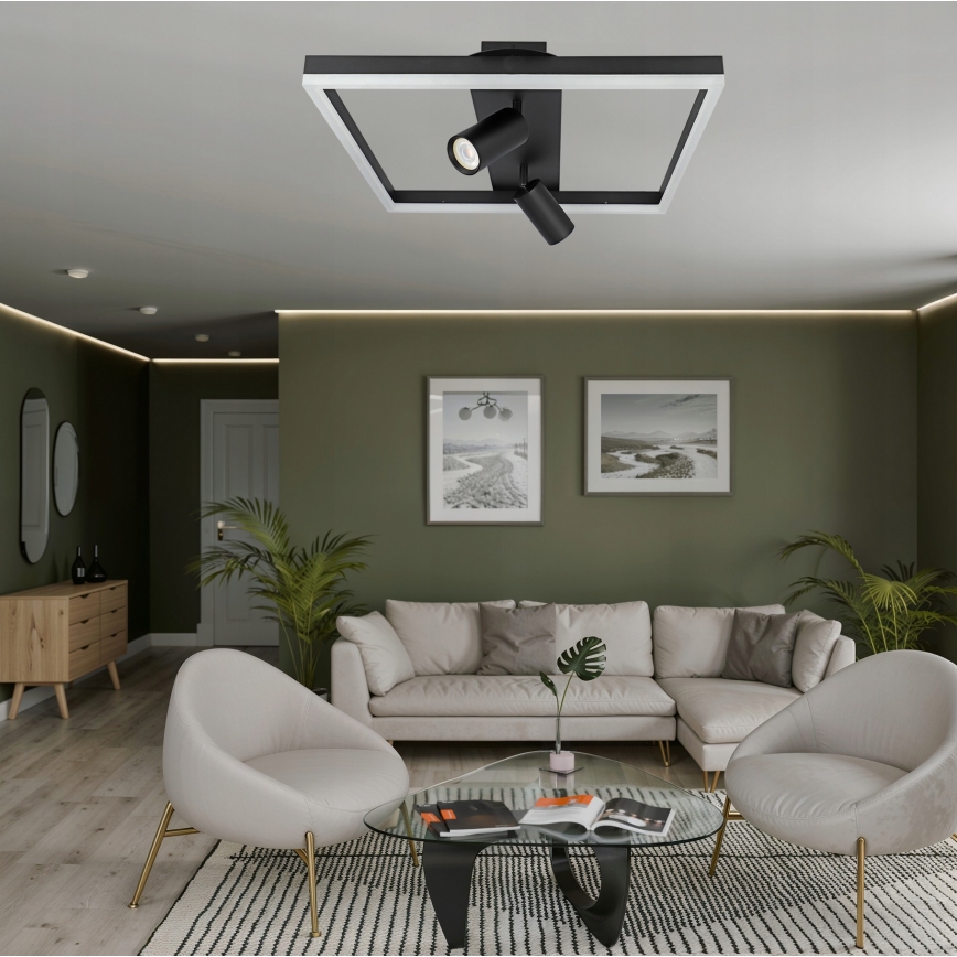 Φωτιστικό οροφής LED/38W/230V + 2xGU10/30W μαύρο