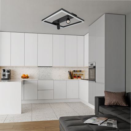 Φωτιστικό οροφής LED/38W/230V + 2xGU10/30W μαύρο