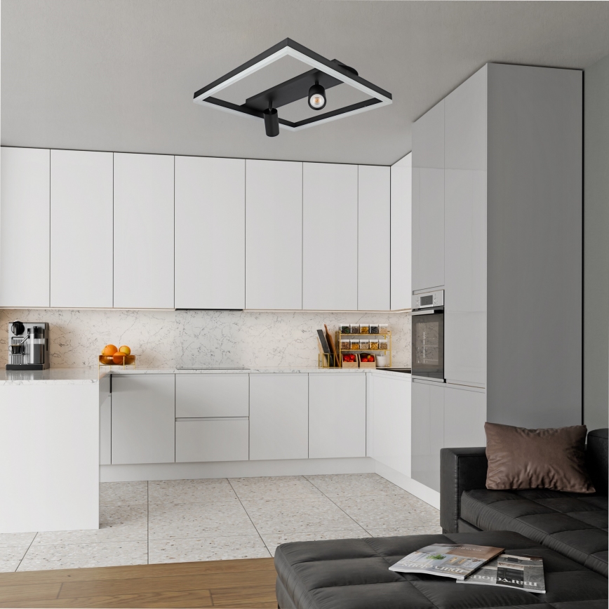 Φωτιστικό οροφής LED/38W/230V + 2xGU10/30W μαύρο