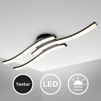 Φωτιστικό οροφής LED 3xLED/6W/230V 2700K μαύρο