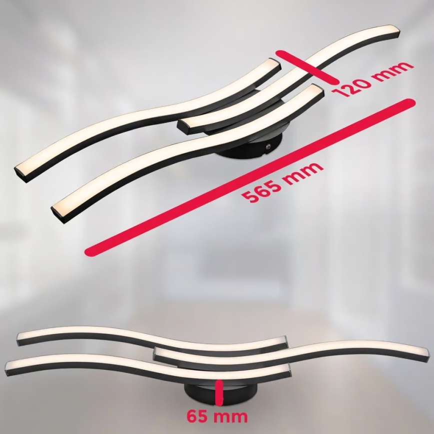 Φωτιστικό οροφής LED 3xLED/6W/230V 2700K μαύρο