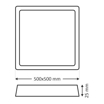 Φωτιστικό οροφής LED 40W/230V 3000/4000/6500K 50x50 cm λευκό