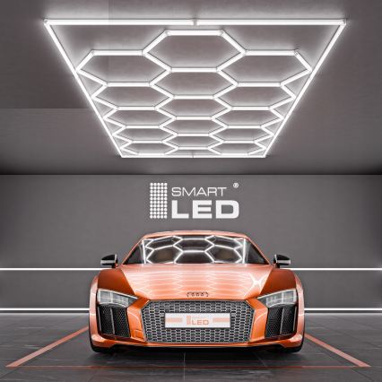 LED φωτιστικό οροφής HEXAGON LED/696W/85-265V 6500K 484x243 cm CRI 90 IP44 λευκό