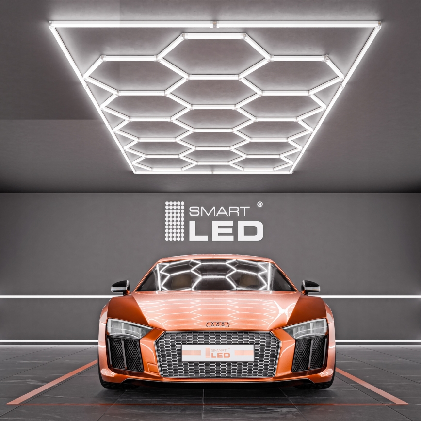 LED φωτιστικό οροφής HEXAGON LED/696W/85-265V 6500K 484x243 cm CRI 90 IP44 λευκό