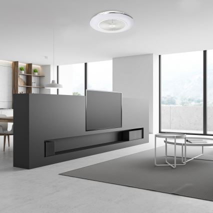 Φωτιστικό οροφής LED Dimmable με ανεμιστήρα ARIA LED/38W/230V 3000-6000K λευκό + τηλεχειριστήριο