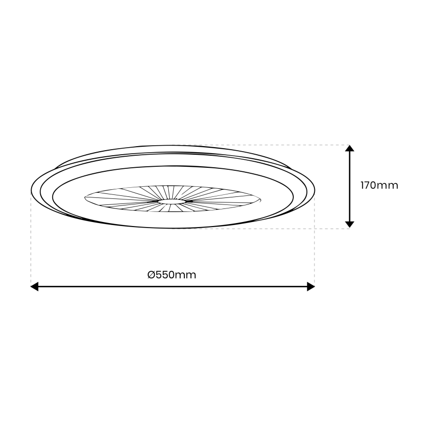 Φωτιστικό οροφής LED Dimmable με ανεμιστήρα ARIA LED/38W/230V μαύρο/λευκό + τηλεχειριστήριο